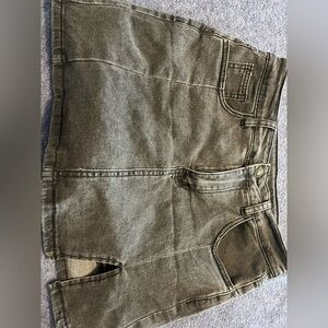 Faded Black Denim Jean skort